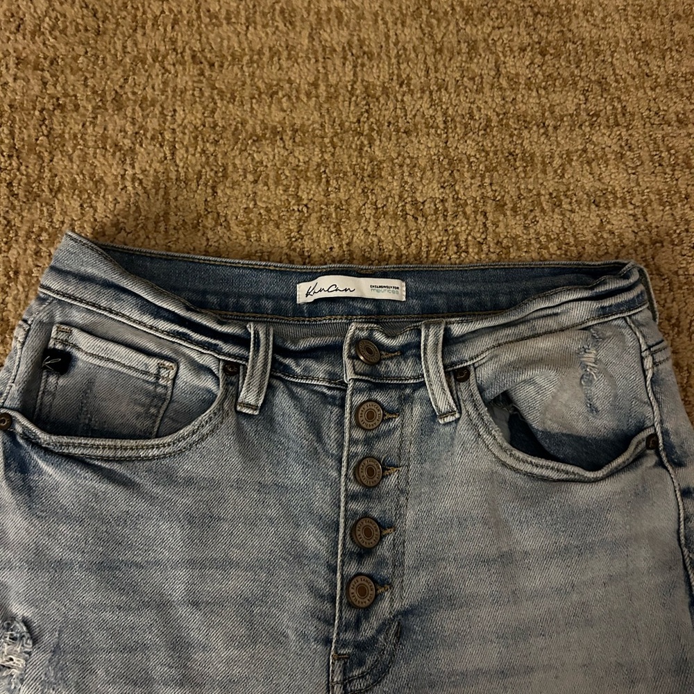 KanCan Women's High Rise Faded Blue Jeans